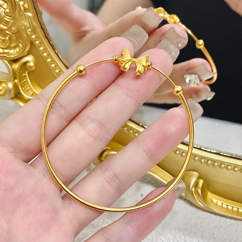 黄金蝴蝶结黄金阿梵尼合金手镯