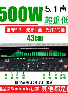 2025新款山宇5.1声道大功率功放蓝牙5.4专业大功率唱歌立体声环绕