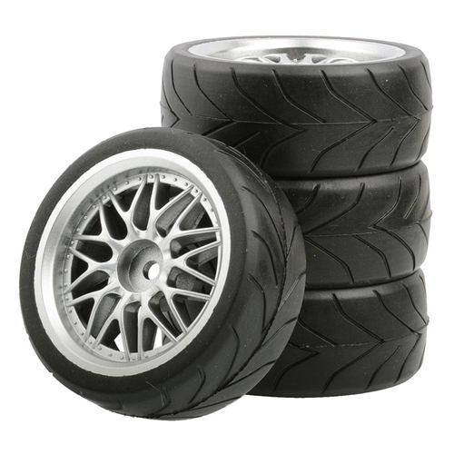 1:10平跑轮胎FW06房车塑料轮毂竞速胎94123田宫TT02抓地软胎PTG2