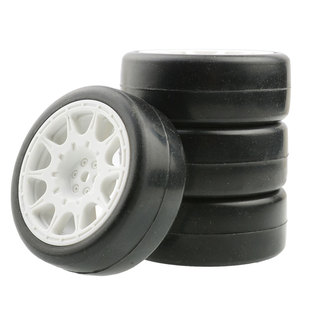 RC房车1 10平跑轮胎FW06京商94123田宫TT02竞速跑街胎XV01樱花D3