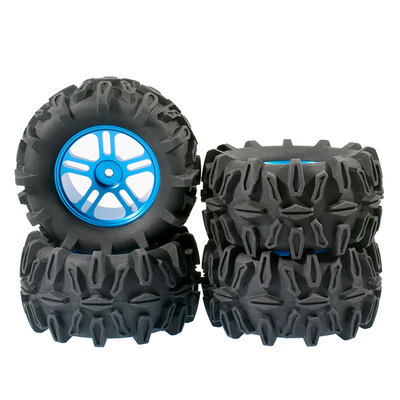 90mm大脚轮胎1/16越野美加欣1/14铝合金16208雪地胎RC沙滩胎14207