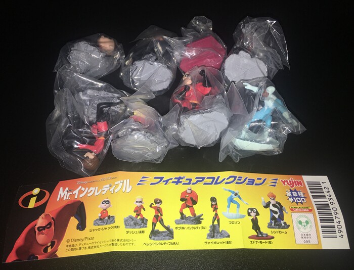 日版正品 YUJIN 迪士尼皮克斯动画系列 超人总动员扭蛋 全8种套装