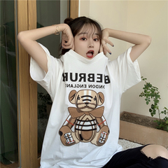 2021 real shot fashion summer fattening plus size women's clothing 200 Jin fat mm fat sister slim top short sleeve T-shirt
