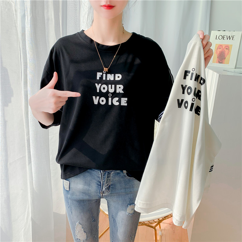 2021 real shot fashion summer fattening plus size women's fat mm fat sister slim top short sleeve T-shirt