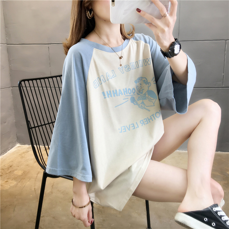 Real shot fashion summer plus plus size women's clothing fat sister slim top short sleeve T-shirt