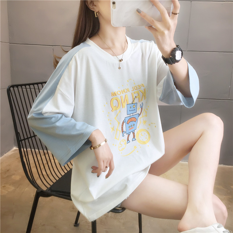 Real shot fashion summer plus plus size women's clothing fat sister slim top short sleeve T-shirt