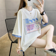 實拍潮夏季加肥加大碼女裝胖胖妹妹顯瘦上衣短袖恤