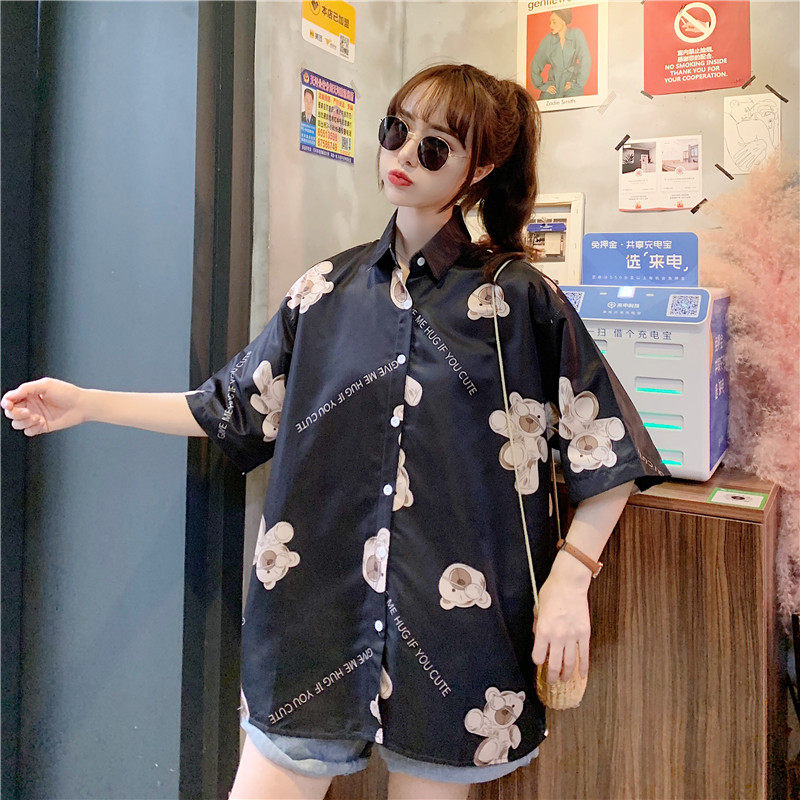 Real shot early spring new shirt for women loose and thin, versatile, Korean shirt fashion summer short sleeve