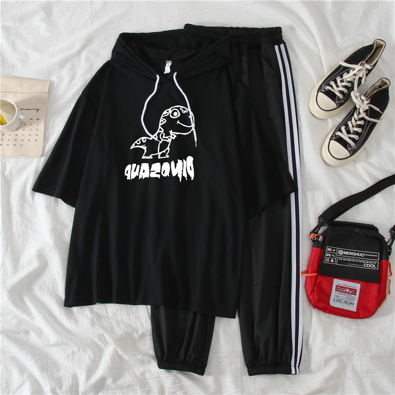 2021 real shot summer fattening plus size women's fat mm fat sister slim Capris short sleeve two piece suit