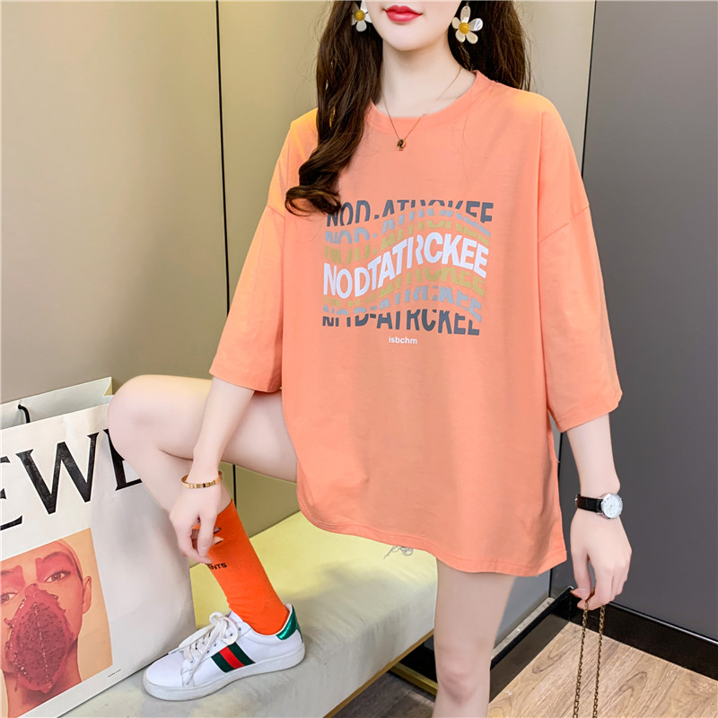 Real shot fashion summer plus plus size women's dress Jin Pang Mei Mei xianshou T-shirt short sleeve T-shirt