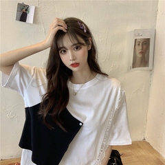 2021實拍潮夏季加肥加大碼女裝 胖mm胖妹妹顯瘦上衣短袖T恤