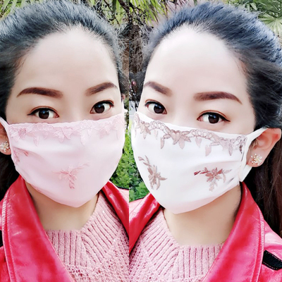 2只装纯棉布口罩女薄款