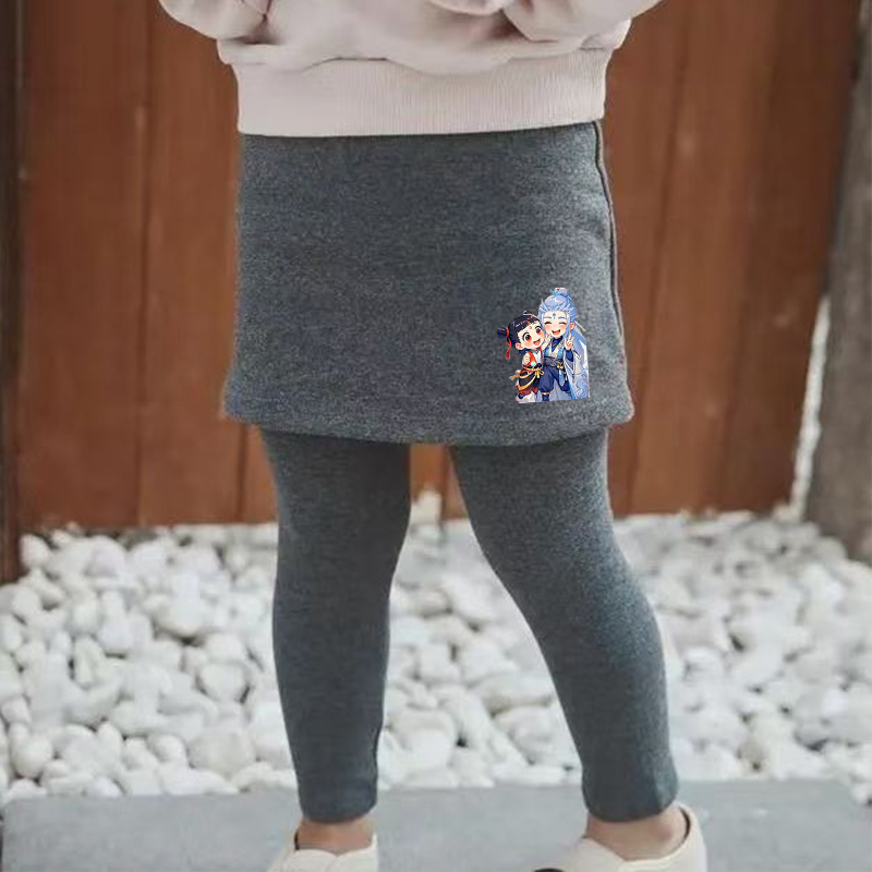 儿童德绒保暖裤2025新款自发热裙裤女童裤子中小童秋冬外穿打底裤