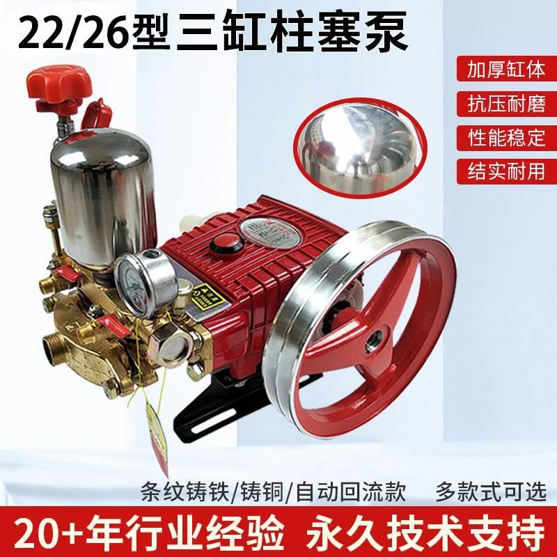 22型26物理款30条纹60三缸柱塞泵25园林农用打药机喷雾器高压清洗
