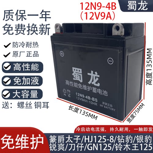 HJ125-9A免维护干电瓶蜀龙