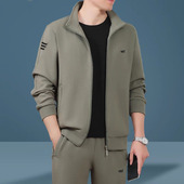 外套春秋中年父亲50岁卫衣三件套 男大码 中老年爸爸春装 运动服套装