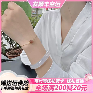 SHEILA LEYNA【顺丰空运】缅甸老坑翡翠手镯白月光时尚女士手镯