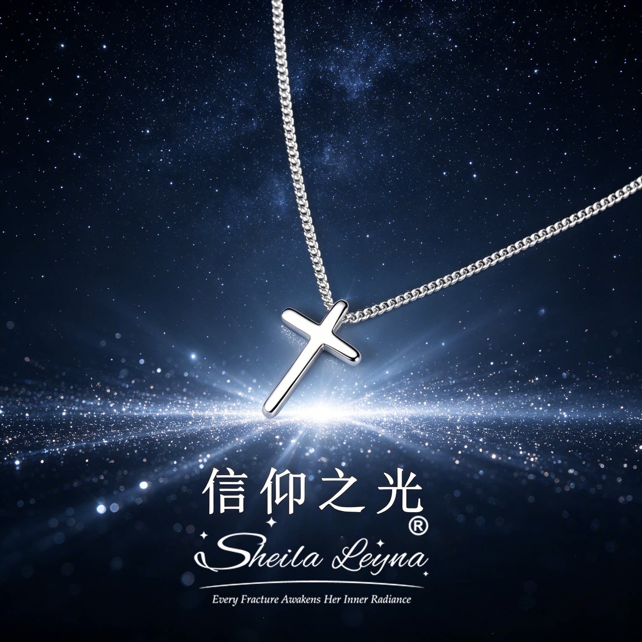 SHEILA LEYNA十字架项链女锁骨链夏不掉色小众设计吊坠生日礼物送
