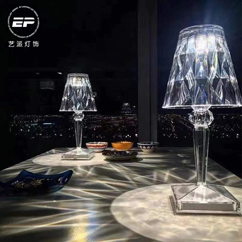 意大利个性时尚网红钻石触摸开关小夜灯UBS充电无线便携小台灯具