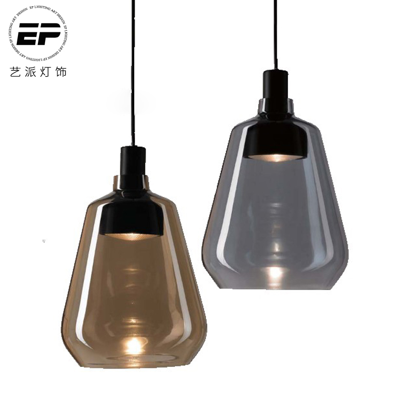 艺术酒吧客厅卧室床头玻璃吊灯