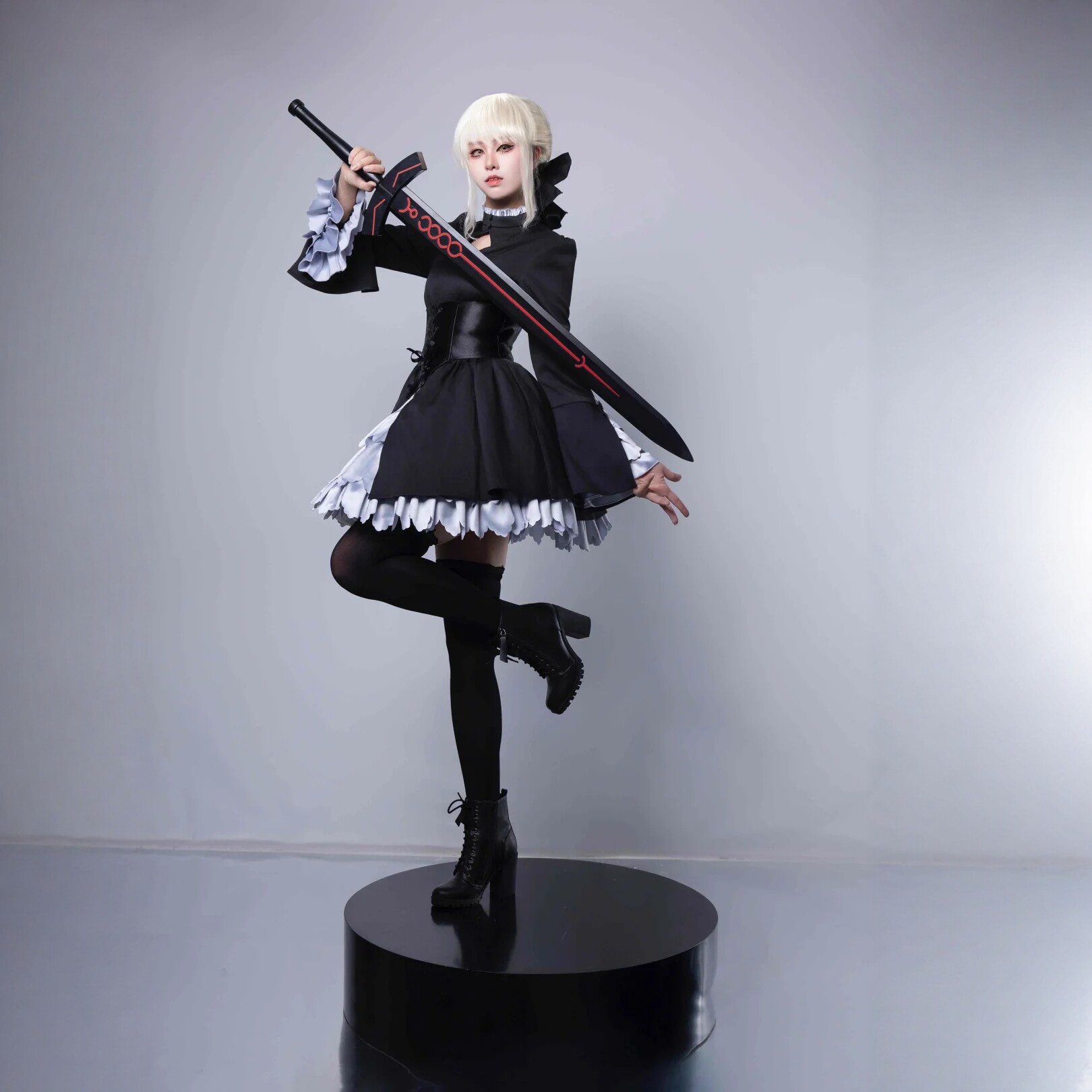 达达动漫Fgo黑呆洋装阿尔托莉雅cosplay服装女装连衣裙现货
