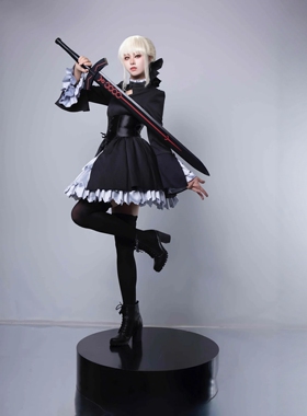 达达动漫Fgo黑呆洋装阿尔托莉雅cosplay服装女装连衣裙现货