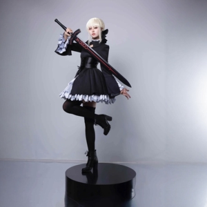 达达动漫Fgo黑呆洋装阿尔托莉雅cosplay服装女装连衣裙现货