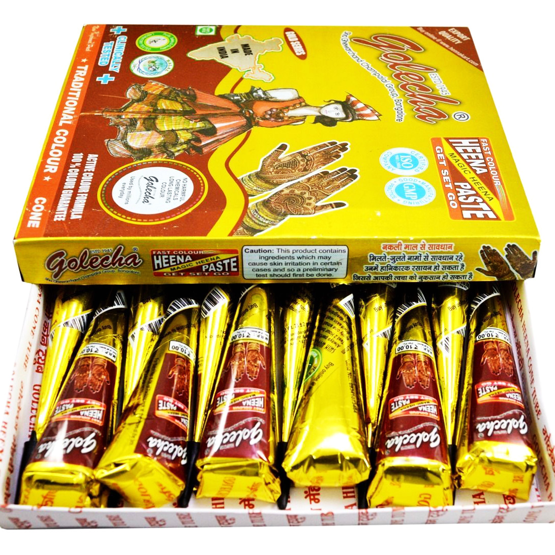 包邮12支印度深红棕色海娜膏12pcs dark red color mehandi henna