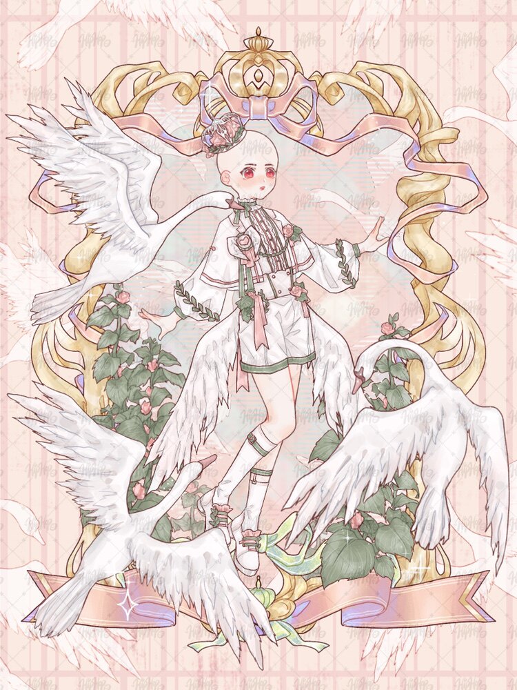 野天鹅和爱丽丝模板约稿全身梦女人设动漫定制有裙子和裤子两款