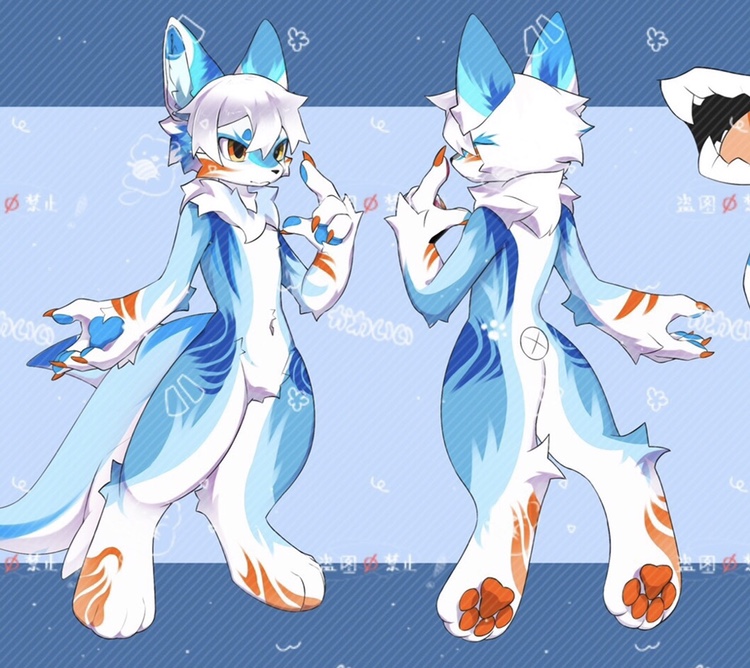 KD牌双视图模板约稿头像兽设控定制画约稿绘制Q版卡通日系白菜价