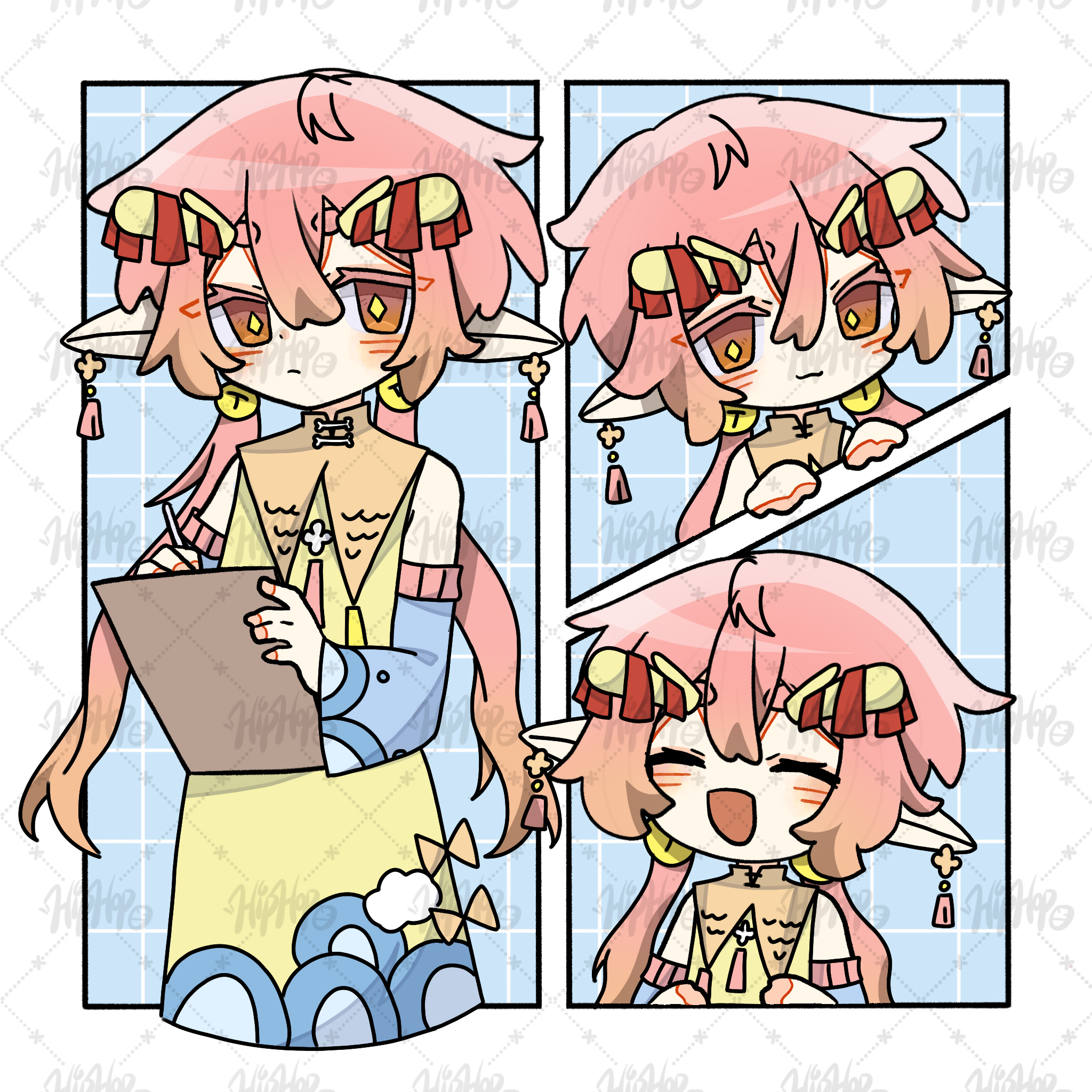 萌系组合页模板约稿半身人设定制动漫卡通同人q 版双人手绘白菜价