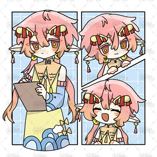 萌系组合页模板约稿半身人设定制动漫卡通同人q 版双人手绘白菜价