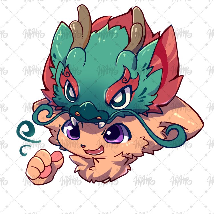 头像单兽模板接稿兽设幻想生物定制龙王白菜价