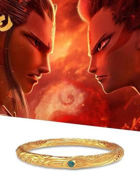 S925银不掉色哪吒新款乾坤圈戒指