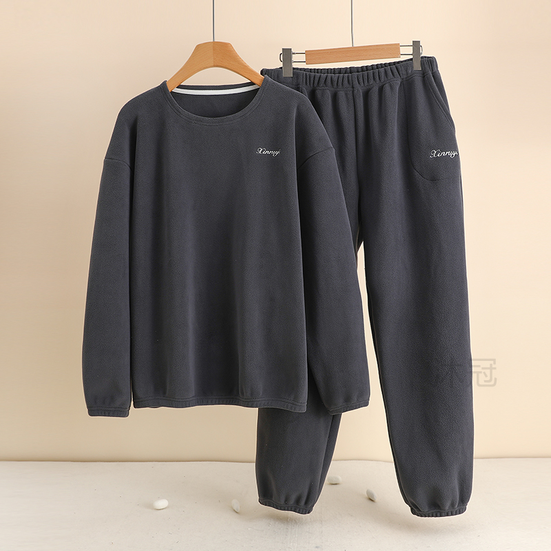 睡衣男款珊瑚绒加厚保暖家居服