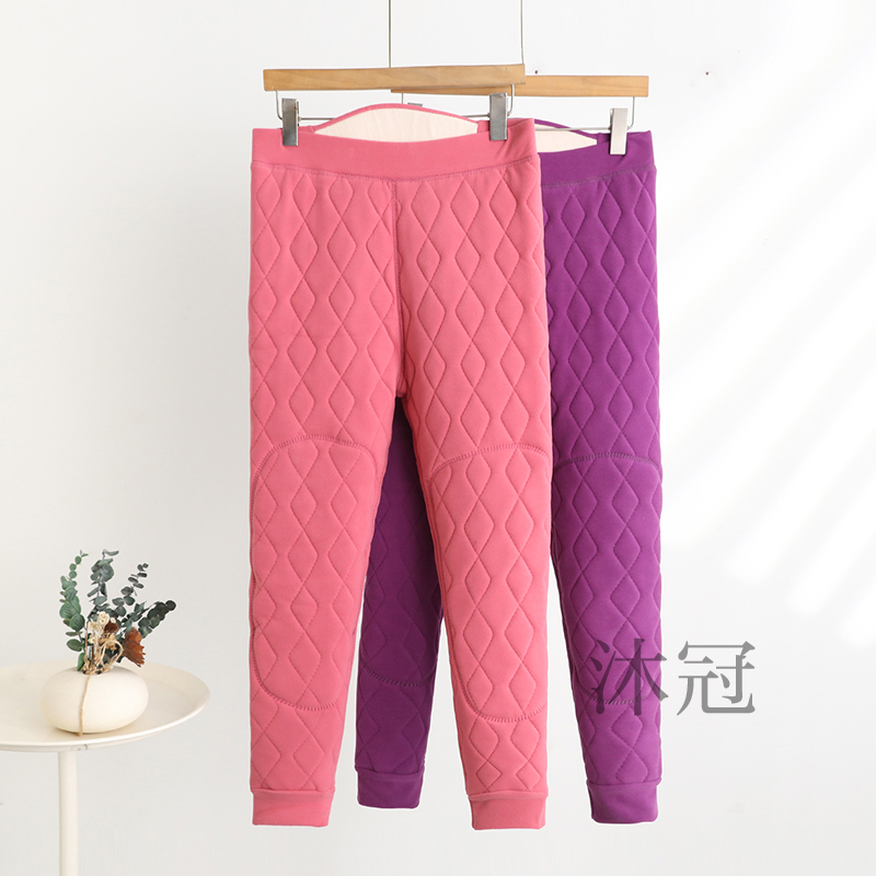 德绒护膝保暖裤女士冬季防寒护腰加绒加厚夹棉秋裤内穿打底裤棉裤