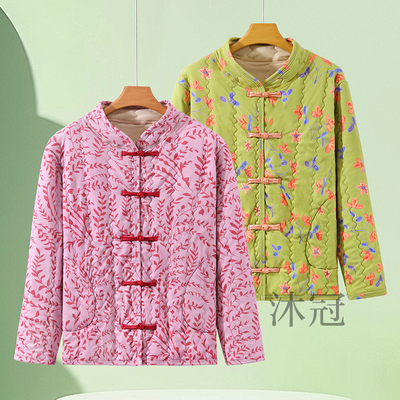 女士花棉袄中国风复古盘扣棉服