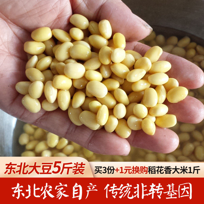 东北黄豆农家自产黑龙江传统非转基因发芽豆浆巴彦大豆5斤装包邮