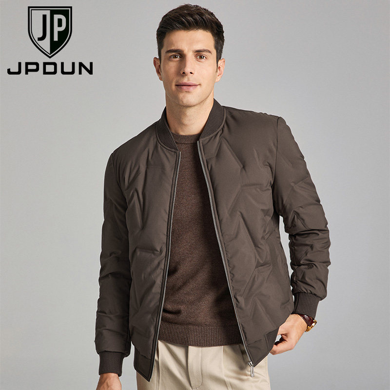 羽绒服男棒球领外套秋冬季新款夹克加厚保暖中青年时尚休闲上衣服