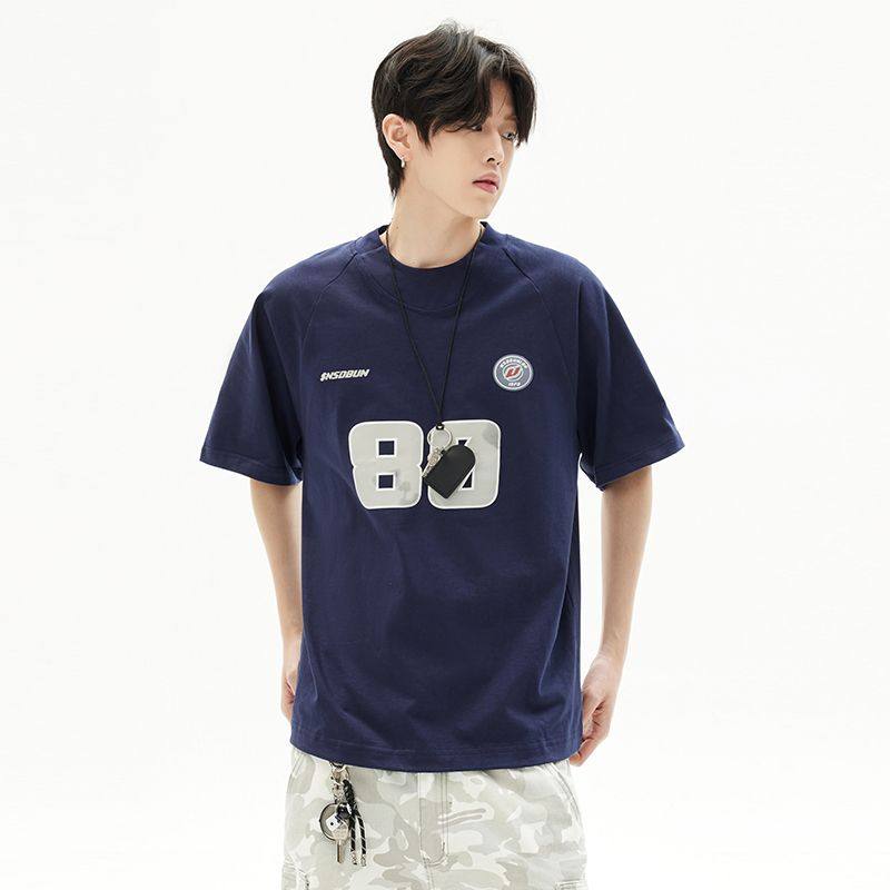 美式复古字母印花短袖t恤女春夏新宽松情侣运动落肩上衣ins男,男装,T恤,淘宝优惠券,粉丝福利购,淘宝优惠卷