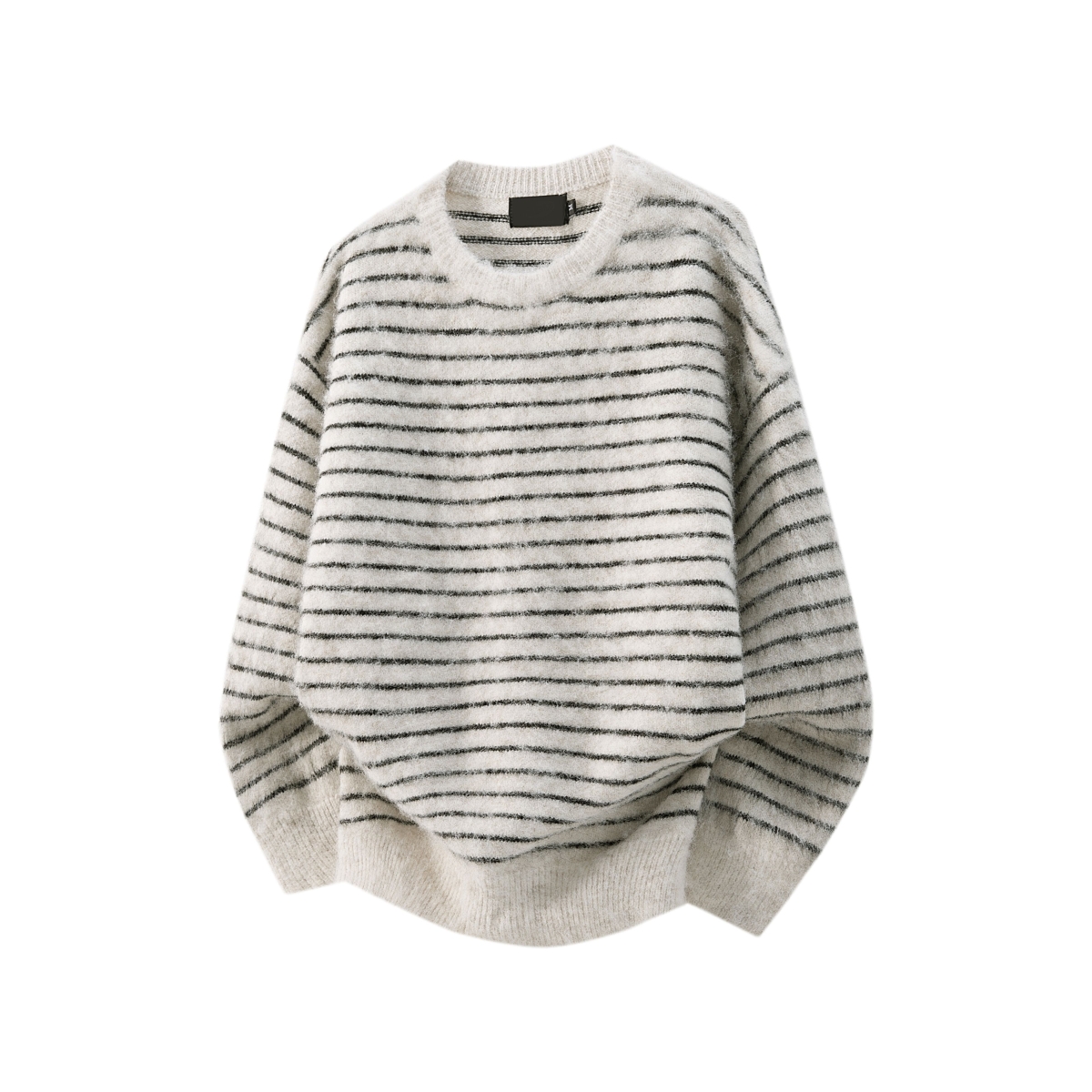 秋冬复古季慵懒撞色条纹软糯毛衣男女中性潮牌百搭圆领情侣针织衫