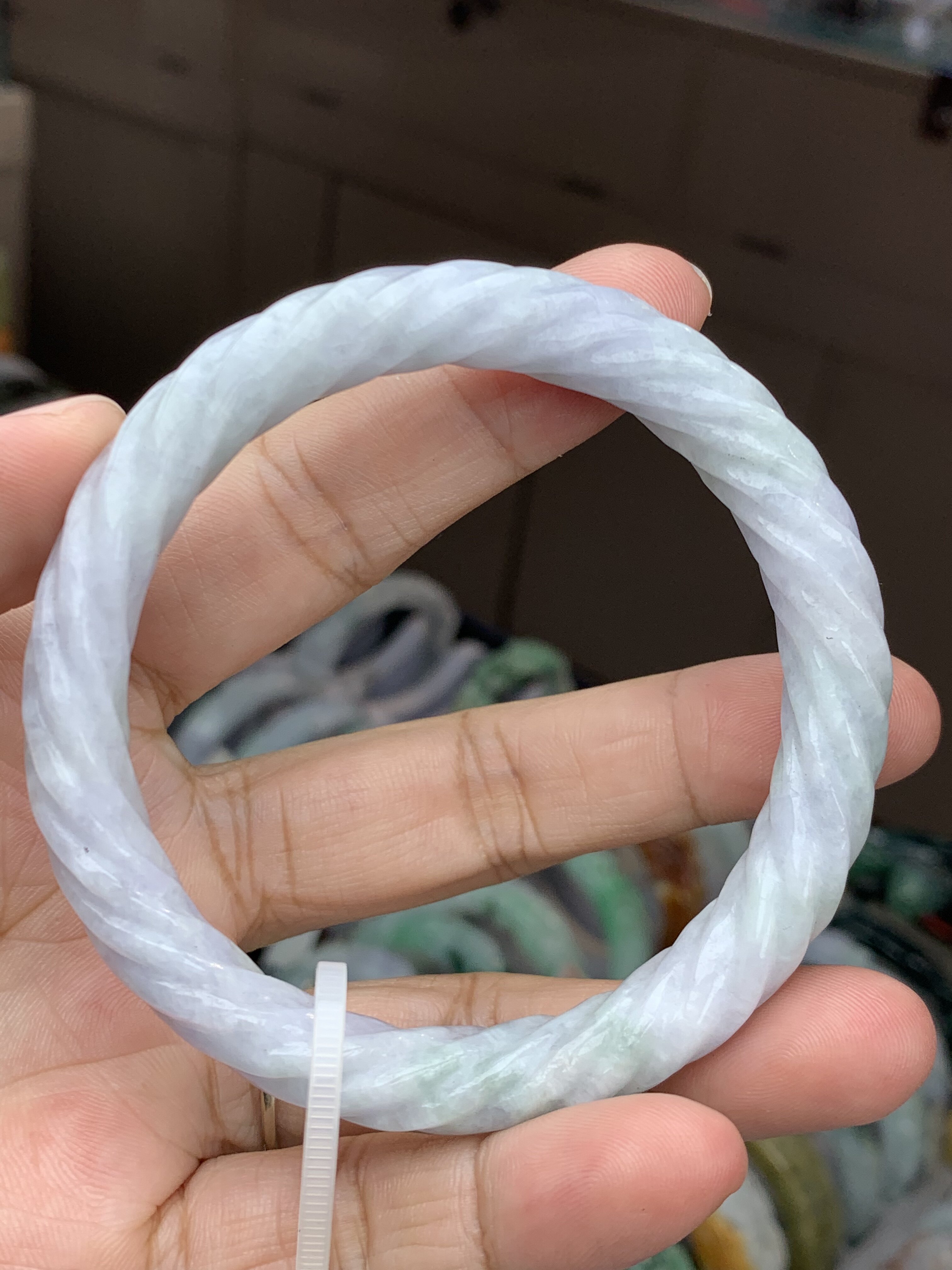 缅甸翡翠手镯 麻花59/10.8/9