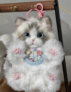 羊毛扭扭棒diy猫咪玩偶挂件定制布偶银渐层仿真可爱宠物成品定制