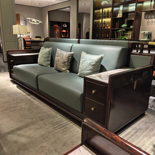 新中式禅意乌金木沙发