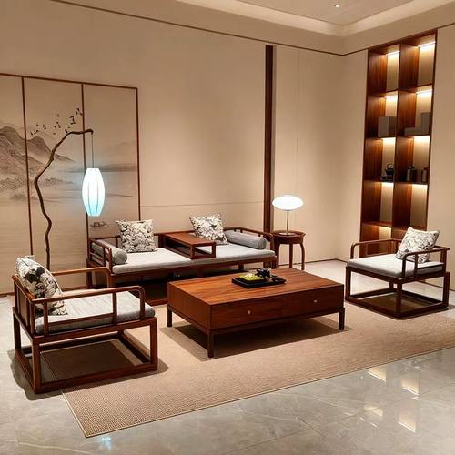 北美黑胡桃木实木沙发宋氏美学