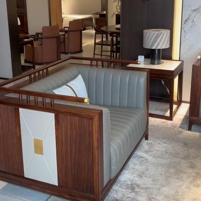 仿云石后现代实木沙发装饰