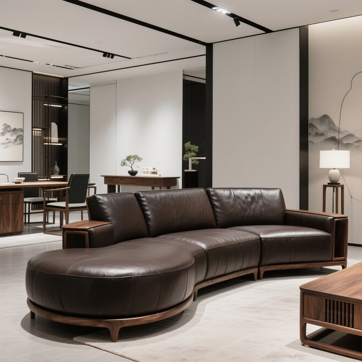 新中式北美黑胡桃木沙发