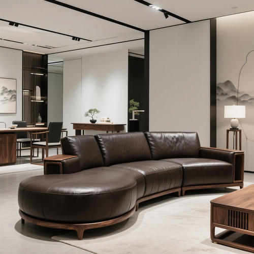 新中式北美黑胡桃木沙发