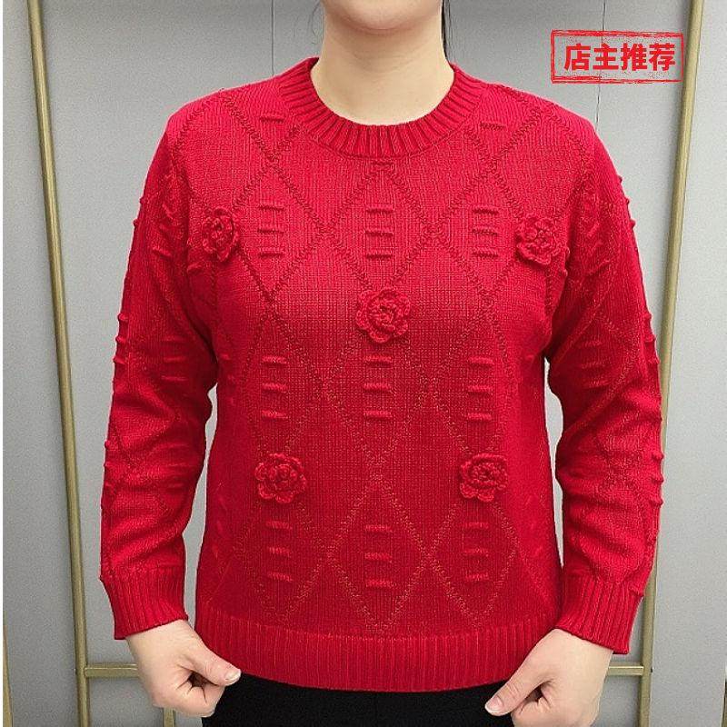 针织衫长袖50岁中年女士时尚休闲图片