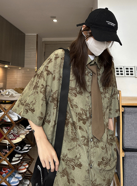 XZ413-HT27-P48-2024新款冷淡系高级感夏装复古衬衫上衣